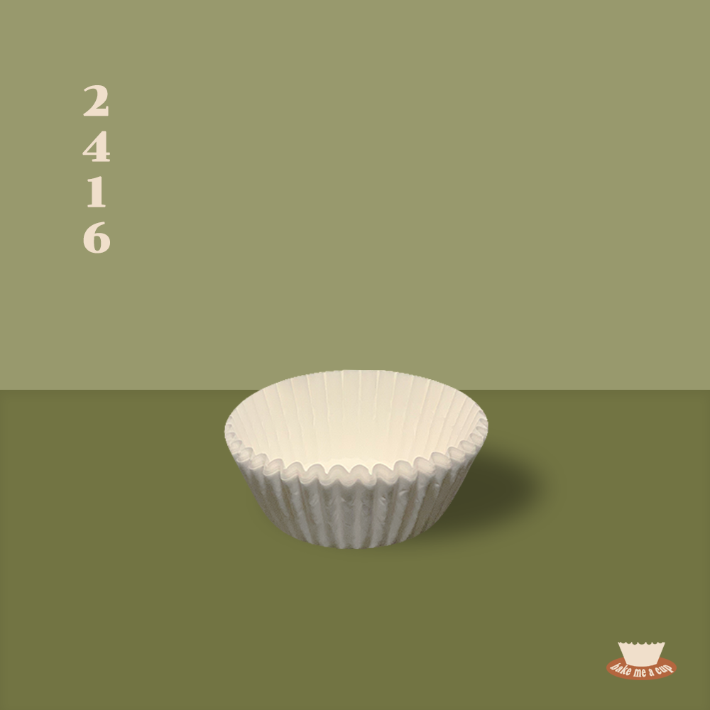 กระทงจีบกระดาษ สีขาว baking cup เบอร์ 2416 กระทงจีบ2416 กระทงจีบ cupcake