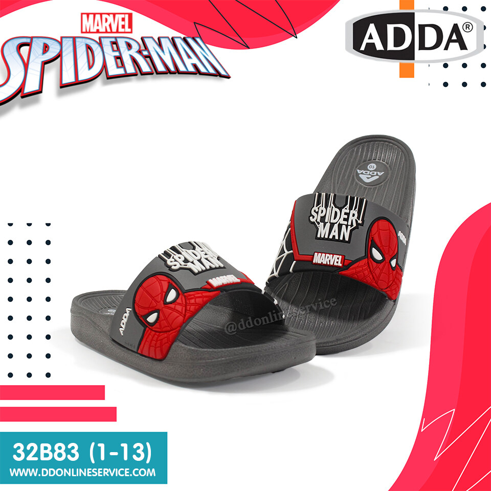รองเท้าแตะเด็กผู้ชาย รองเท้าแตะแบบสวม รองเท้าลำลอง รองแฟชั่นเด็กผู้ชาย ใส่บาย พื้นนิ่ม ลาย Spiderman น่ารัก  ใหม่ !! รุ่น ADDA 32B83