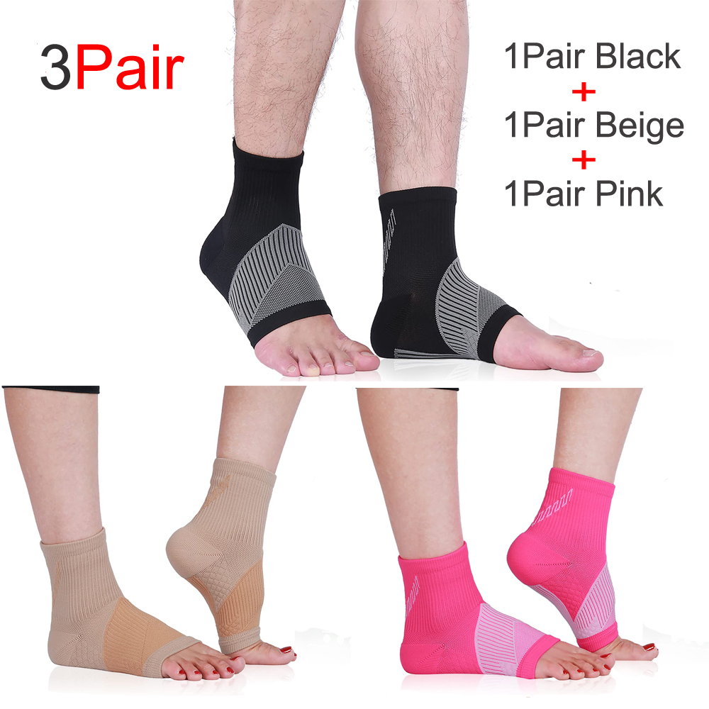 3PairLot Ankle Compression Sleeve ce Socks with Arch Support,Plantar