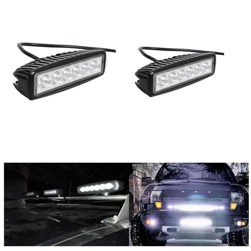 2 ชิ้น/ล็อต 18 W LED แถบแสงสำหรับทำงานเรือบรรทุกรถยนต์ไฟหน้ารถ Off - road SUV Spot Daytime ไฟเดย์ไลท์