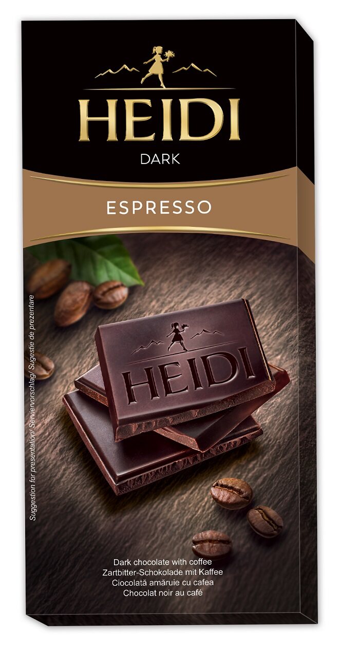 HEIDI Chocolate Espresso ช็อคโกแลตนำเข้า ดาร์กช็อคโกแลต เอสเพลสโซ่ 80 กรัม แบรนด์ดังจากสวิสเซอร์แลนด์ ขนมนำเข้า