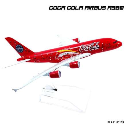 Naynaeshop โมเดลเครื่องบิน COCA COLA AIRBUS A380 (16 cm)