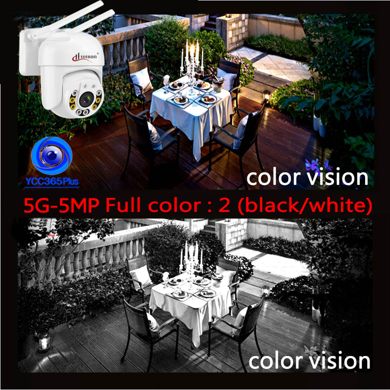 HIVISON outdoor กล้องวงจรปิดไร้สาย กันน้ำ5MP Full Color Mini PTZ Full HD 5MP 2เสา ip camera APP YCC365 WIFI camera มีภาษาไทย ทนน้ำ ทนแดด หมุนได้ 355°C ก้มเงย 90°C ภาพกว้าง 70°C