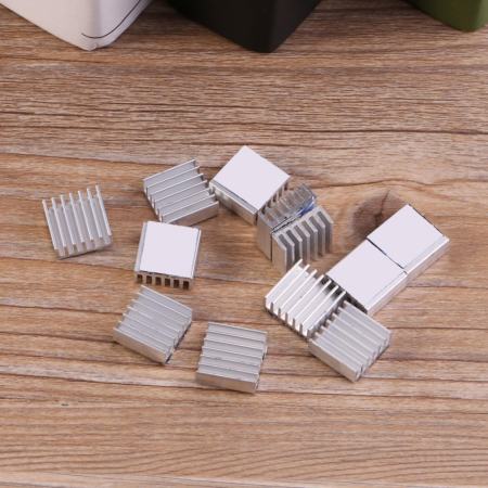 12pcs Small Aluminum Heatsink Cooling Kit with Adhesive Glue on Back (14x14x6mm) - intl