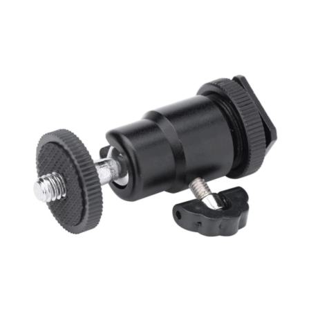 Di shop 1/4 inch Screw Camera Tripod Mini Ballhead Hot Shoe Adapter Accessory For Digital Camera (Black) - intl  