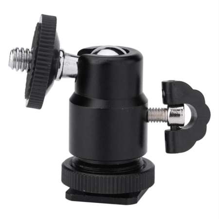 Di shop 1/4 inch Screw Camera Tripod Mini Ballhead Hot Shoe Adapter Accessory For Digital Camera (Black) - intl  