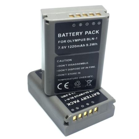 (แพ็คคู่ 2 ชิ้น) แบตเตอรี่กล้อง รุ่น BLN-1 / BLN1 แบตกล้องโอลิมปัส Olympus OM-D E-M5, Olympus E-M5, Olympus OM-D E-M5 II, Olympus E-M5 II, Olympus OM-D E-M1, Olympus E-M1, Olympus PEN E-P5, Olympus E-P5, Olympus PEN-F Replacement Battery for Olympus