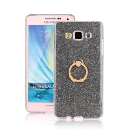 2 ใน 1 Glitter ระยิบระยับพิมพ์นุ่มยืดหยุ่นทีพียูกรณีปกคลุมด้วยผู้ถือแหวนมีขาตั้งพับเก็บได้  สำหรับ Samsung Galaxy A5 (2015) - นานาชาติ