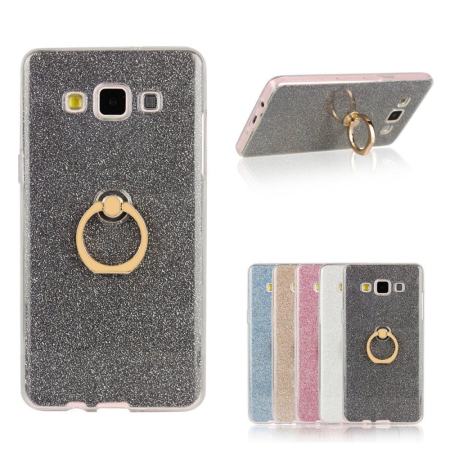 2 ใน 1 Glitter ระยิบระยับพิมพ์นุ่มยืดหยุ่นทีพียูกรณีปกคลุมด้วยผู้ถือแหวนมีขาตั้งพับเก็บได้  สำหรับ Samsung Galaxy A5 (2015) - นานาชาติ