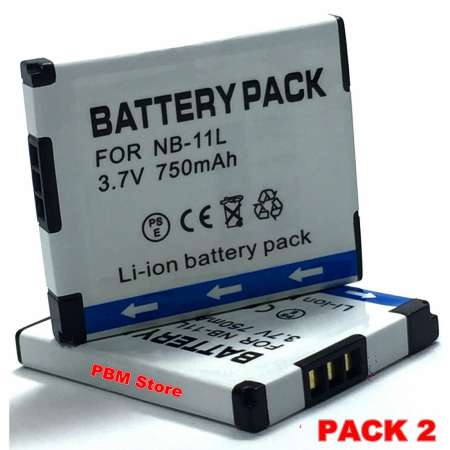(แพ็คคู่ 2 ชิ้น)แบตเตอรี่กล้อง รหัส NB-11L / NB-11LH แบตกล้องแคนนอน Canon PowerShot ELPH 190 IS, ELPH 320 HS, ELPH 340 HS, ELPH 350 HS, ELPH 360 HS, Canon PowerShot A3500 IS, A4000 IS, SX400 IS, SX410 IS, SX420 IS Replacement Battery for Canon
