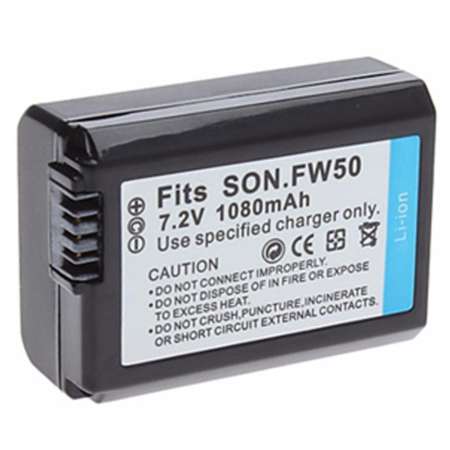 (แพ็คคู่2ชิ้น) แบตเตอรี่กล้อง รหัสแบต NP-FW50,NPFW50 1080mAh แบตกล้องโซนี่ sony for Sony Sony NEX-3 NEX-5 NEX-5N NEX-5T SLT A7 A33 A35 A37 A55 A3000 A5000 A5100 A6000 A6300 QX1 RX10(Black)