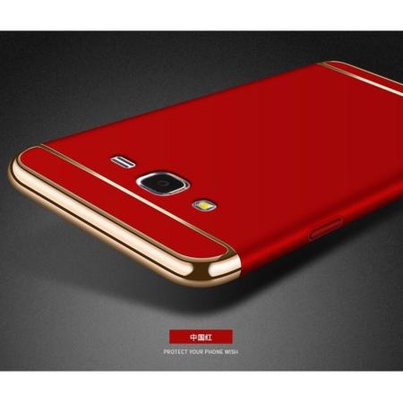 3 ใน 1 แฟชั่นอัลตร้าบางกรณีแข็งสำหรับ Sam sung Galaxy J5  2015 (สีแดง)