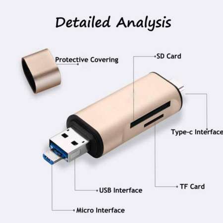 Seenda 3 in1 Type-C Card Reader การ์ดรีดเดอร์ เชื่อมต่อโอทีจี USB 3.0 Card reader USB A Micro USB 2 Slot TF SD Type C Card Reader