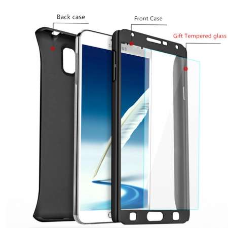 360 เต็มรูปแบบครอบคลุมเคสไฮบริดพร้อมกระจกเทมเปอร์ปกป้องหน้าจอสำหรับซัมซุงกาแล็คซี่หมายเหตุ 4 (ทองคำสีกุหลาบ) - INTL