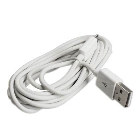 3 เมตร Micro USB 2.0 ข้อมูล SYNC สายชาร์จสำหรับ Samsung เอชทีซีโนเกียสีขาว