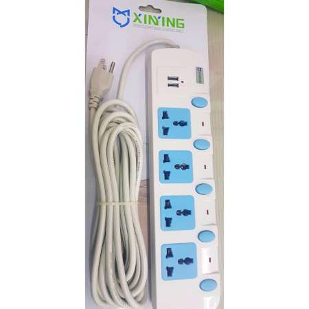 รางปลั๊กไฟกันไฟกระชาก 4 ช่อง+2USB  5 สวิตช์  สายยาว 5 เมตร 2500watt XINYING XL-954USB