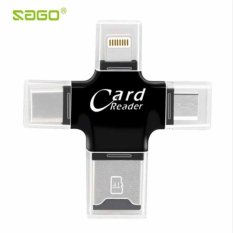iDragon 4 in 1 OTG card reader,TF, Lightning 8-pin, Micro USB, Type-C Smart Card Reader with Micro USB Charge port for Smartphone การ์ดรีดเดอร์ เชื่อมต่อ