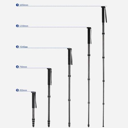 5 ส่วน Telescopic คาร์บอนไฟเบอร์ปรับขยายได้น้ำหนักเบาการถ่ายภาพ DSLR ไม้เซลฟี่ถ่ายรูป Unipod ไม้เท้าสำหรับ Nikon Canon Pentax Olympus ผู้สูงอายุ