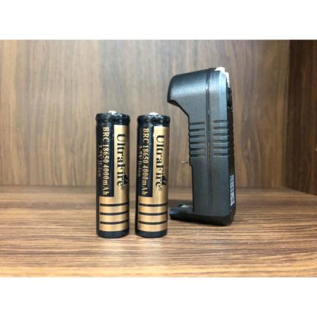 65Smarttools ถ่านชาร์ต แบตลิเทียม ถ่านชาร์จ 18650 3.7V 4000 mAh - สีทอง (2 ก้อน ) +  ที่ชาร์จแบต