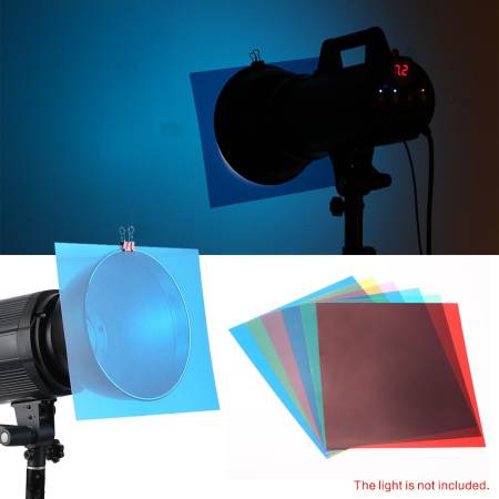 6ชิ้น 25ซม x 20ซมความโปร่งใสแผ่นกรองแสงสีเจลเซ็ตแก้ไขสำหรับแสงแฟลชSpeedlite 6ชิ้น 25ซม x 20ซมความโปร่งใสแผ่นกรองแสงสีเจลเซ็ตแก้ไขสำหรับแสงแฟลชSpeedlite