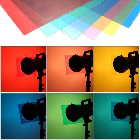 6ชิ้น 25ซม x 20ซมความโปร่งใสแผ่นกรองแสงสีเจลเซ็ตแก้ไขสำหรับแสงแฟลชSpeedlite 6ชิ้น 25ซม x 20ซมความโปร่งใสแผ่นกรองแสงสีเจลเซ็ตแก้ไขสำหรับแสงแฟลชSpeedlite