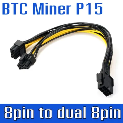 8 pin Female to dual PCI-E PCI Express 8pin ( 6+2 pin ) Male power cable wire For graphics card BTC Miner P15