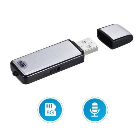 8GB USB Digital Audio เครื่องบันทึกเสียง USB แฟลชไดรฟ์ Memory Stick Memory Stick 18 ชั่วโมงสามารถชาร์จไฟได้สำหรับ Office School - intl