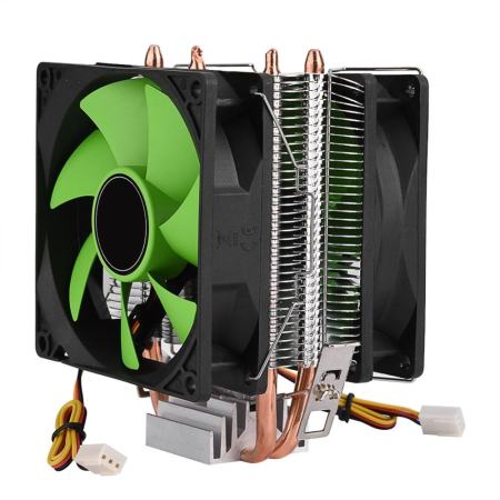 90mm 3Pin CPU Cooler Heatsink Quiet for Intel LGA775/1156/1155 AMD AM2/AM2+/AM3 (Dual-sided Fan) - intl
