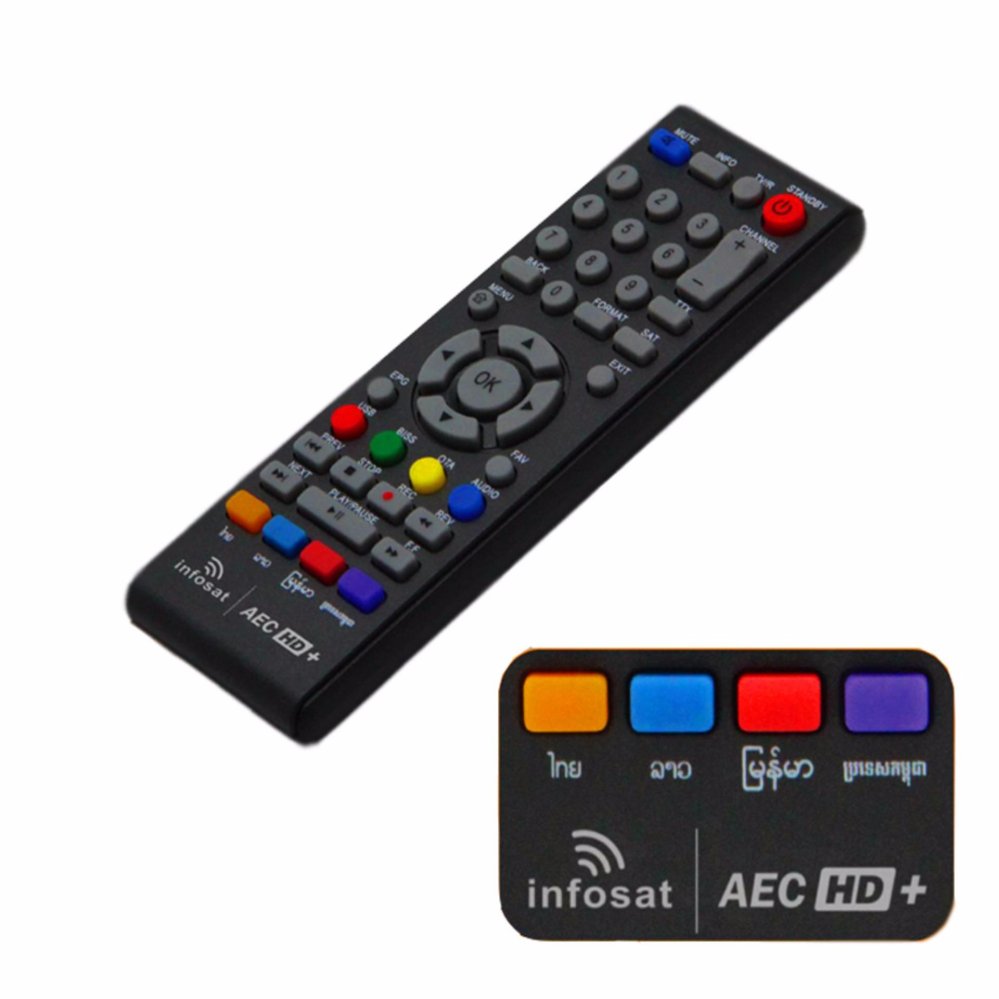 ดูภาพ AEC Remote (ใช้กับกล่องดาวเทียม AEC ) <br/>เพิ่มเติม AEC Remote (ใช้กับกล่องดาวเทียม AEC )