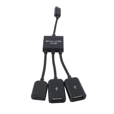 Allwin Micro USB HUB ขั้วต่อ OTG Splitter สายชาร์จสายรับส่งข้อมูล