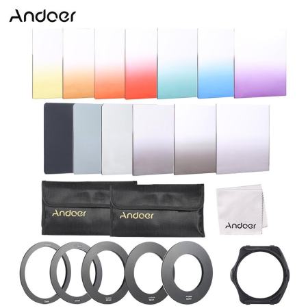 Andoer 13 ชิ้นสแควร์ Gradient สีชุดฟิลเตอร์ Kit สำหรับ Cokin P Series FILTER Holder + แหวนรองเลนส์กล้องถ่ายรูป (52 มิลลิเมตร/58 มิลลิเมตร/62 มิลลิเมตร/67 มิลลิเมตร/72 มิลลิเมตร) + กระเป๋าเก็บของ + ผ้าทำความสะอาด - INTL Andoer 13 ชิ้นสแควร์ Gradient สีชุดฟิลเตอร์ Kit สำหรับ Cokin P Series FILTER Holder + แหวนรองเลนส์กล้องถ่ายรูป (52 มิลลิเมตร/58 มิลลิเมตร/62 มิลลิเมตร/67 มิลลิเมตร/72 มิลลิเมตร) + กระเป๋าเก็บของ + ผ้าทำความสะอาด - INTL
