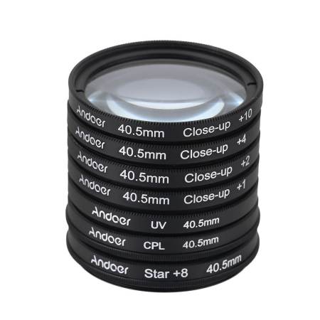 Andoer 40.5มม UV+CPL+Star8+ใกล้ชิด(+1+2+4+10)การถ่ายภาพรังสีอุลตราไวโอเล็ตตัวกลมขั้วดาว 8จุดมหัพภาคโคลสอัพฟิลเตอร์เลนส์สำหรับ Canon Nikon Sony DSLRเลนส์กล้อง