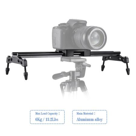 Andoer 40cm/ 15.7in Portable Aluminum Alloy Camera Track Dolly Slider Stabilizer Rail System Max. Load 6kg/ 1.3lb for Nikon Canon Sony DSLR Camera DV Camcorder Video Film Making - intl