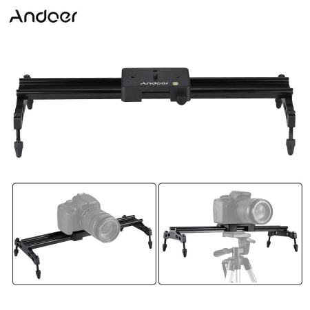 Andoer 40cm/ 15.7in Portable Aluminum Alloy Camera Track Dolly Slider Stabilizer Rail System Max. Load 6kg/ 1.3lb for Nikon Canon Sony DSLR Camera DV Camcorder Video Film Making - intl