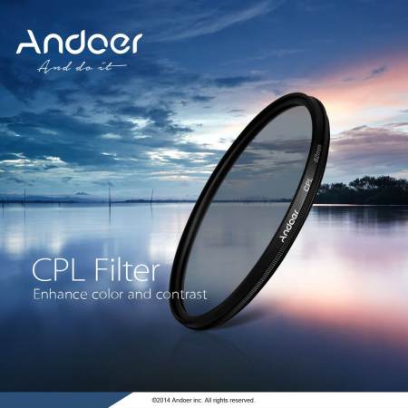 Andoer 58mm Digital Slim CPL Circular Polarizer Polarizing Glass Filter for Canon Nikon Sony DSLR Camera Lens