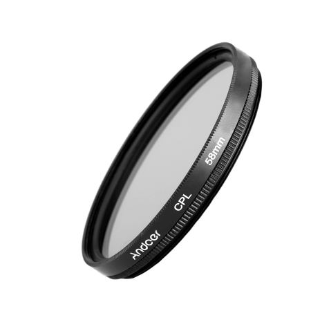 Andoer 58mm Digital Slim CPL Circular Polarizer Polarizing Glass Filter for Canon Nikon Sony DSLR Camera Lens