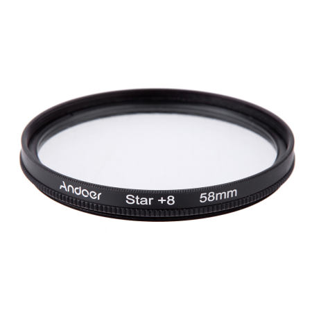 Andoer 58 มิลลิเมตรรังสียูวี + CPL + ปิด + 4 ดาว + 8 จุดกรอง Circular กรองชุด Polarizer แบบวงแหวนกรองมาโครปิด - 8 จุดกรองพร้อมถุงสำหรับ Nikon Canon Pentax Sony DSL Camera