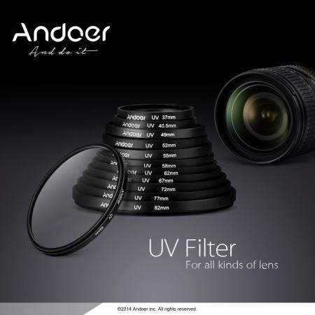 Andoer 67 มิลลิเมตร UV Ultra - VIOLET FILTER ตัวป้องกันเลนสสำหรับ DSLR Canon Nikon Camera - INTL