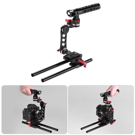 Andoer C-Shape Video Photography Film Making Camera Cage Bracket with Quick Release Plate 15mm Rods for Sony A7 A7R A7II ILDC for Canon Nikon DSLR Camera - intl