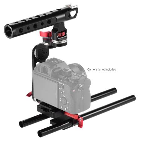 Andoer C-Shape Video Photography Film Making Camera Cage Bracket with Quick Release Plate 15mm Rods for Sony A7 A7R A7II ILDC for Canon Nikon DSLR Camera - intl