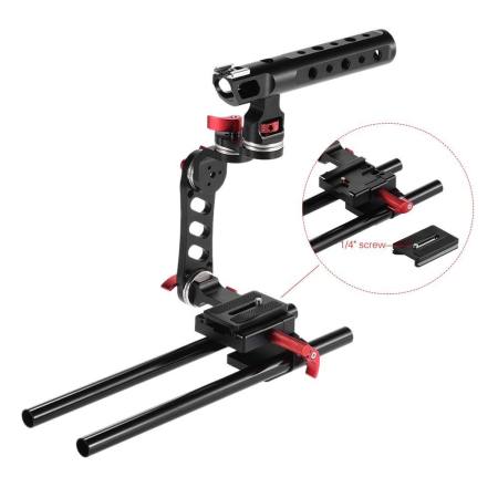 Andoer C-Shape Video Photography Film Making Camera Cage Bracket with Quick Release Plate 15mm Rods for Sony A7 A7R A7II ILDC for Canon Nikon DSLR Camera - intl