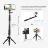Andoer Selfie Stick + ขาตั้งกล้องเล็กๆ + ขาตั้งกล้องโทรศัพท์ + รีโมทคอนโทรลไร้สายสำหรับ iPhone X/8/7 Plus สำหรับ Samsung S8 สำหรับ GoPro Hero 6/5/4/3 +/3 กล้องแอคชั่นแคมเมราดิจิตอลกล้องถ่ายรูปวิดีโอ - INTL
