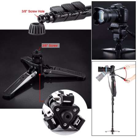 YUNTENG Original ขาตั้งโมโนพอด ขาตั้งกล้อง รุ่น VCT-588 Photo Video Aluminum Monopod (สีดำ)  แถมขาตั้งโทรศัพท์ 1 PCS