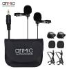 ARIMIC Dual-Headed Lavalier Lapel Clip-on Omnidirectional Condenser Microphone Mic Cable