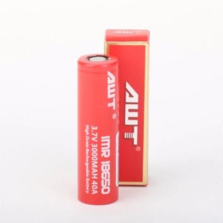 Di shop AWT ถ่านชาร์จ AWT IMR18650 3000mAh (Red) 35A 2 ก้อน+กล่องใส่ถ่าน  