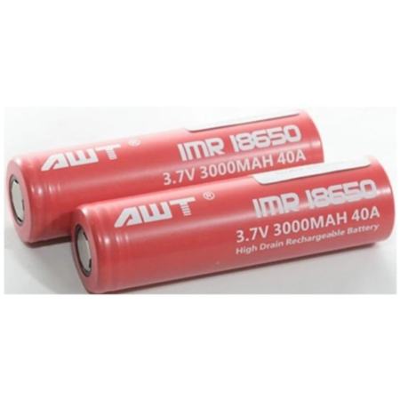 Di shop AWT ถ่านชาร์จ AWT IMR18650 3000mAh (Red) 35A 2 ก้อน+กล่องใส่ถ่าน  