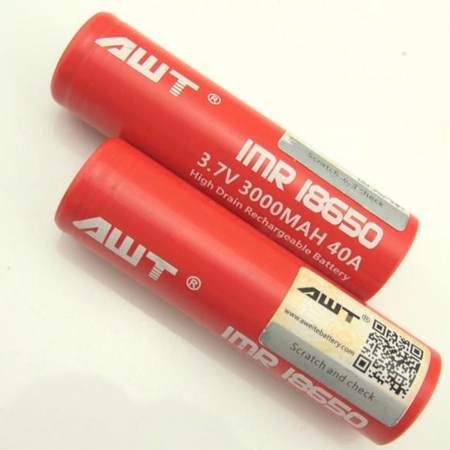 AWT ถ่านชาร์จ AWT IMR18650 3000mAh (Red) 40A 2 ก้อน+กล่องใส่ถ่าน