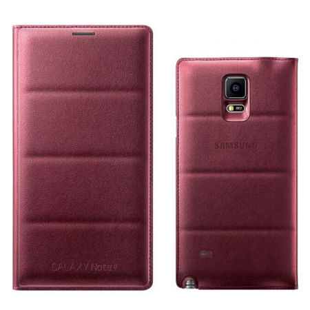 เคสหนังสำหรับ Samsung Galaxy หมายเหตุ 4 N9100 (สีแดง)