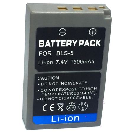 แบตเตอรี่กล้อง โอลิมปัส Battery รุ่น BLS-5 1500mAh for Olympus PEN E-PL2, E-PL5, E-PL6, E-PL7, E-PL8, E-PM2 Olympus Stylus 1, 1s, Olympus OM-D E-M10, E-M10 II, Olympus E-M10 Mark II Replacement Battery for Olympus(Black)