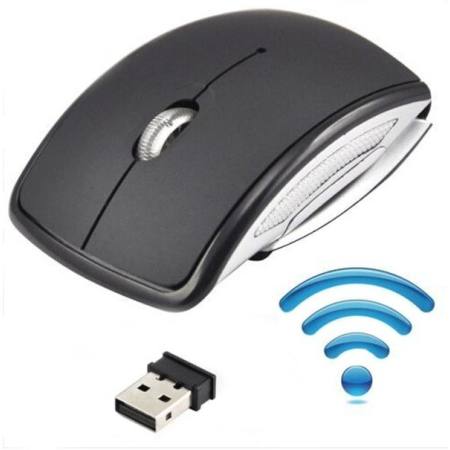 Best Wireless Mouse Foldable Mice USB 2.4Ghz Snap-in Transceiver MG0001-Black